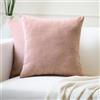 Encasa XO Set di 2 Federe per Cuscini in Ciniglia | In forma - (24x24) (60x60 cm) | Federe Decorative Quadrate per Divano, Decorazione Casa, Sofa