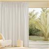PONY DANCE Tende Lino per Interni Moderne con Fettuccia Tende Semitrasparenti per Salotto Eleganti Curtain Camera da Letto 1 Pezzo L 300 x A 220 CM, Beige