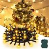 Gcstnn Luci Stringa LED a Batteria Luci, 5M 50LED Bianco Caldo Catena Luminosa Con Timer, IP65 Impermeabile Filo Verde per Albero Camera da Letto In/Esterno Natale Decor