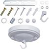 GORGECRAFT 104x26mm Kit Baldacchino Leggero Bianco Kit Baldacchino per Lampadario Vintage Piatto e Rotondo Kit Baldacchino per Soffitto in Ferro con Viti Ganci e Accessori Carico Massimo 22 libbra