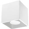 SOLLUX lighting Quad 1 Lampada da soffitto | Design moderno con paralume rettangolare | In alluminio con lampadina GU10 sostituibile, 1 x 40 W | Bianco, 10 x 10 x 10 cm
