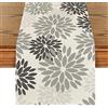 Artoid Mode Runner da Tavola Motivo Dahlie Floreale Grigio 40 x 140 cm