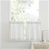 PONY DANCE Tende a Pacchetto per Finestra Corte per Cucina Tenda Lino con Tasca Semitrasparenti Curtains a Vetro Moderne 2 Pezzi 60x45 CM, Beige
