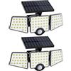 Lepro Luce Solare LED Esterno, 6500K e IP65 Impermeabile 1200LM, 2Pcs