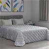 Dorian Home - Trapuntino Leggero 100% Puro Cotone Morbido Certificato Traspirante, Copriletto Estivo e Autunnale Trapuntato Ideale 4 Stagioni (Nebula Grigio, Matrimoniale)