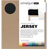 schlafgut Easy Jersey, lenzuola con angoli 180x200 cm a 200x200 cm, 100% cotone biologico, certificato ÖKO TEX, Off-Black