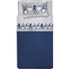 PENSIERI DELICATI Completo Letto Singolo, Flanella 100% Cotone Caldo e Morbido, Completo Lenzuola 1 Piazza 90 x 200 cm, Include Lenzuolo Sotto, Sopra e 1 Federa, Made in Italy, Fantasia Gnomi Blu