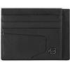 PIQUADRO Akron Porta carte di credito in pelle ad uno scomparto e schermatura RFID