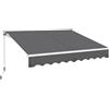 Yaheetech Tenda da Sole a Bracci Estensibili Avvolgibile Impermeabile da Esterno Balcone con Manovella Resistente ai Raggi UV Manuale Angolazione Regolabile Grigio Scuro 250 x 200 cm
