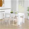 PIXZSSI Tavolo da Pranzo Bianco in Legno 140 x 74,5 x 76 cm, Resistente all'Umidità, Elegante e Stabile per Sala da Pranzo o Cucina