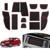 SKTU Tappetino in Gomma per Ford Focus Active 2022-2023 2024 Tappetino antiscivolo per Console Centrale, Porta Bicchieri, Portabicchieri, Rosso