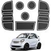 CDEFG Compatibile con Smart Fortwo 453 2014-2019 - Tappetini in gomma per la console centrale, antiscivolo, gomma per auto, EQ Fortwo C453 Accessori