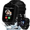 ELEJAFE Smartwatch Bambini GPS, 4G Orologio Smartwatch Bambini Telefono Videotelefono per Ragazzo Ragazza IP68 Impermeabile Orologio Bambino Cellulare SOS Giochi Voce Chat Sveglia Regalo per Bambino 3-12 Anni