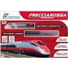 PRESTIGE & DELUXE Pista Trenitalia Frecciarossa ETR 500E Scala 1:87 con luci e Suoni - Treno Giocattolo 1 locomotive 1 vagoni e 3 tracciati binari- Funzionamento a Batteria + omaggio portachiave cubo