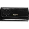 PORRASSO Moda Portafoglio Donna Pelle Portamonete con Protezione RFID Lungo Portafoglio Grande Portafogli con 10 Porta Carte di Credito Nero