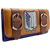 Attack on Titan Wings of Freedom Survey Corps Distintivo Borsa/Portamonete Tri-Fold Tasca per Monete & Porta-Carte, Marrone