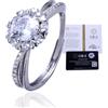 HALUKAKAH Anello da Donna in Moissanite Argento Sterling 925 con Diamante di Laboratorio 1 Carato e Certificato,Gioiello Elegante da 1,0 ct,Misura Regolabile,Amore Eterno,Regalo per Moglie,Fidanzata