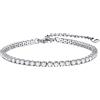 FOCALOOK Bracciale da Donna a Catena Tennis in Acciaio Inossidabile 316L Placcato Oro 18K con Zirconia Cubica Trasparente e Nera Lunghezza 18cm+5cm Catenina Regolabile Confezione Regalo