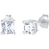 Kuzzoi Orecchini da uomo con zirconi scintillanti quadrati (4 mm) in argento sterling 925, orecchini di alta qualità per uomo, 0302732023, Argento sterling, Zirconia cubica