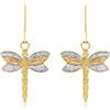 Carissima Orecchini a Goccia con Libellula in Oro Tre Colori 9 ct per Donna