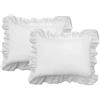 Fresh Ideas Eyelet Ruffled Pillow 2 Pack Sham, Cotone, White, Standard