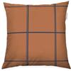 TOM TAILOR - Federa per cuscino in flanella, 100% cotone/flanella, con motivo reversibile e cerniera colorata con marchio, 40 x 40 cm, a quadri grandi, blu, marrone (Dark Navy & Rusty Red)