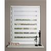 Home Fashion - Tenda a Rullo zebrata, Tessuto, Bianco, 150 x 40 cm