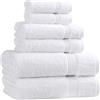 Superior Asciugamani NS, Cotone, Bianco, 6PC Set