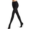 FALKE Needlepoint W Ti cotone lana spessi tinta unita 1 pezzo, Collant Donna, Nero Black 3000, 36-38