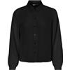 ONLY Onlnova Life Vis L/S Emma Shirt Solid Camicia da Donna, Nero, S