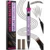 iMethod Microblading Matita per sopracciglia - Eyebrow Pencil Dual Ended 2 in 1 Matita per sopracciglia con 4 micro punte e punta precisa del pennello per creare sopracciglia naturali, marrone scuro