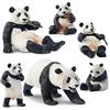 TOYMANY 6 pezzi Figure di Panda Giocattoli, Set realistico con animali della giungla in plastica inclusi Bambù & Baby Panda, giocattolo educativo per torte Regalo di Natale e compleanno