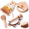 OESSUF orso strumenti musicali per bambini da 1 anno baby Montessori giocattoli in legno da 18+ mesi musica giocattoli per bambini xilofono tamburello nacchere bambini e ragazze 1 anno compleanno