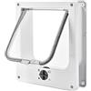 Easy Joy Porta per Gatti Grande, Gattaiola con a 4 Vie con Magneti per Gatti, Portina Gatto Facile da Installare, Porta Basculante per Animali Manuale for Parete/Legno/UPVC (Bianco,XL)