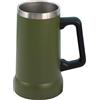 FOGARI Boccale di birra isolato con manico, 710 ml, in acciaio inox, grande tazza termica in metallo, per l'Oktoberfest (verde)