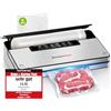 Bonsenkitchen Macchine Sottovuoto Alimenti, 5 Modalità di Sottovuoto Alimenti,8 L/min,Tecnologia Globefish per Lavoro Continuo ad Alta Velocità,Include 5 Sacchetti Sottovuoto e 1 Sacchetto in Rotolo