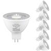 LUTW Lampadine LED GU5.3 12V, 5W MR16 Faretti LED, Equivalente a 50W Alogena, AC/DC 12V/ 24V Lampadina LED GU5.3 MR16 Bianco Caldo 3000K, 470LM, 38° Angolo del Fascio，Non Dimmerabile, 6 Pezzi