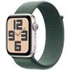 Apple Watch SE (2ª gen.) GPS 44 mm Smartwatch con cassa in alluminio Galassia e cinturino Sport Loop Verde lago. Tracker per fitness e sonno, app Battito, Rilevamento incidenti, Carbon Neutral