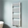 EMKE Scaldasalviette termoarredo, 120 x 50 cm, bianco colore, radiatore scaldasalviette ad acqua calda, termoarredo da bagno con collegamento centrale