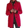 Generic Cappotto di lana da donna lungo - trench da donna, rosso, leggero, giacca per le mezze stagioni, vintage, cappotto invernale largo, con bottoni, cappotto di lana, Colore: rosso, XXL