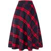 IDEALSANXUN Gonne lunghe da donna in lana scozzese, con elastico in vita, svasate, plissettate, S