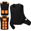 DUWEIKE Gilet Riscaldato, Top Foderati in Morbido Pile Regolabile Con 8 Zone Di Riscaldamento, Maglia Termica Elettrica Strato Di Base, Senza Batteria,Nero,8XL
