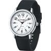 PINDOWS Orologi da polso analogici al quarzo da donna con cinturino in silicone per ragazze, signore, studentesse, facili da leggere, impermeabili. (Schwarz/Silberfarben)