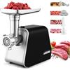 Nictemaw Tritacarne elettrico 2000 W, macchina per salsiccia macinata con 3 dischi forati, accessori per biscotti, per cuocere, tubi di riempimento e accessori per kibbe per la cucina domestica