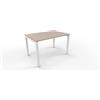 FBasic Scrivania Operativa Ufficio - Struttura metallo BIANCO e Piano legno ROVERE - 120x80x74