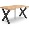 Skraut Home | Consolle allungabile | Tavolo consolle allungabile | 140 | Per 6 persone | Gambe in legno | Stile moderno | Rovere