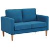milani home - Divano 2 Posti in Tessuto Colorato - Design Scandinavo Moderno - Ideale per Interno Casa, Salotto, Sala d'attesa, Ufficio - Colore Blu Melange