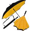 iX-brella Ombrello rovesciato con apertura automatica, Nero/Giallo, 106 cm, Ombrello invertito