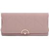 GOUNNU Portafoglio Donna in pelle PU Lunga Portafogli Donna, Grande Capacità Portafogli da Donna con Cerniera Tanti Scomparti 10 Carte Portamonete Donna (A-Rosa scuro)