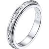 Silvora Anello dito medio in argento da donna, anello Ansia, anello taglia 25 con nodo celtico